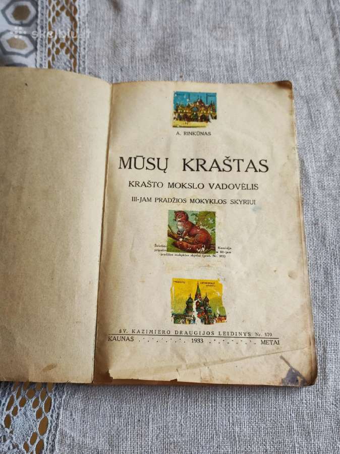 Tarpukario vadovėlis A.rinkūnas Mūsų kraštas - nuotraukos Nr. 2
