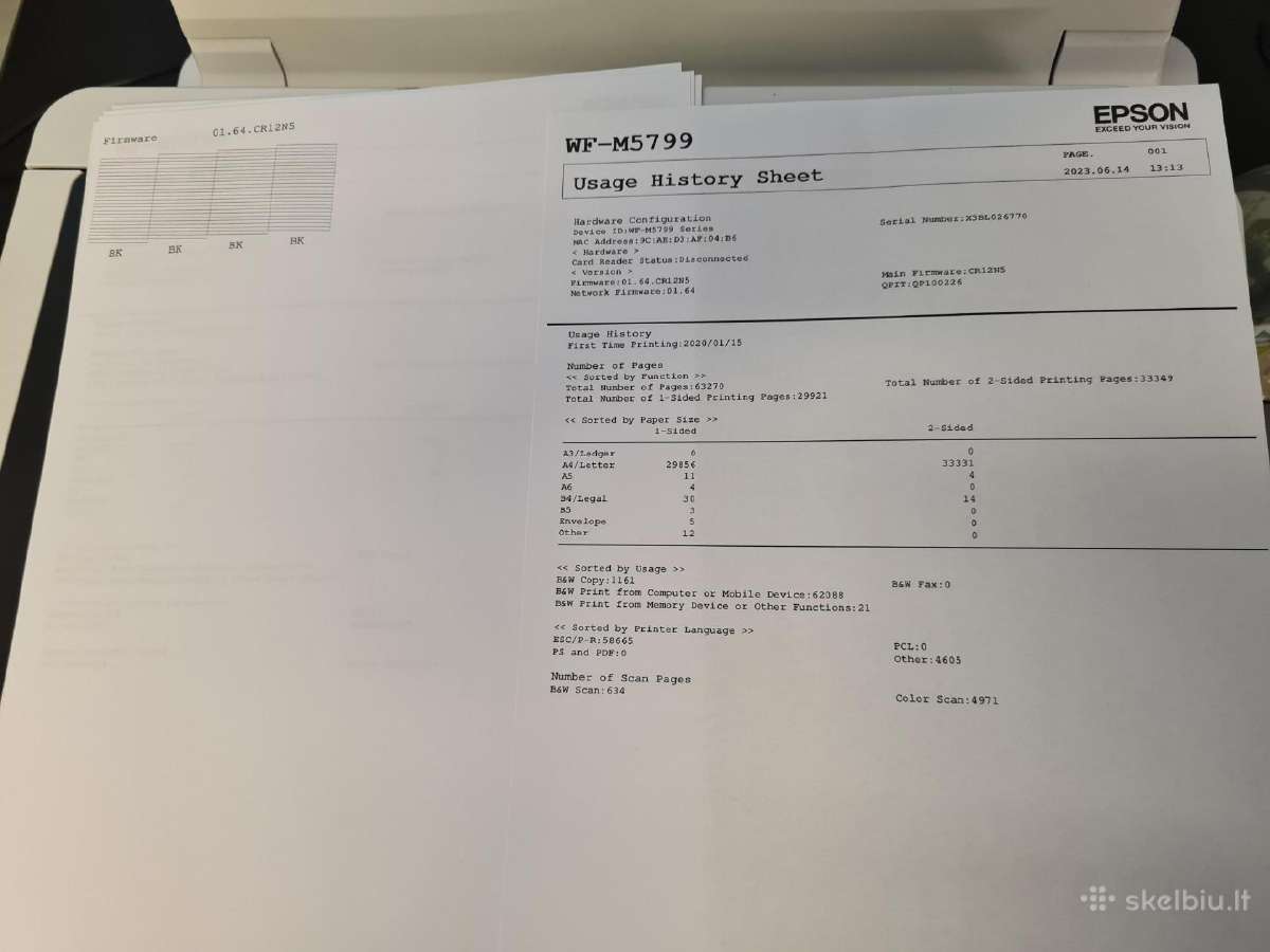Epson M5799fdw multifunkcinis nespalvotas A4 - nuotraukos Nr. 3