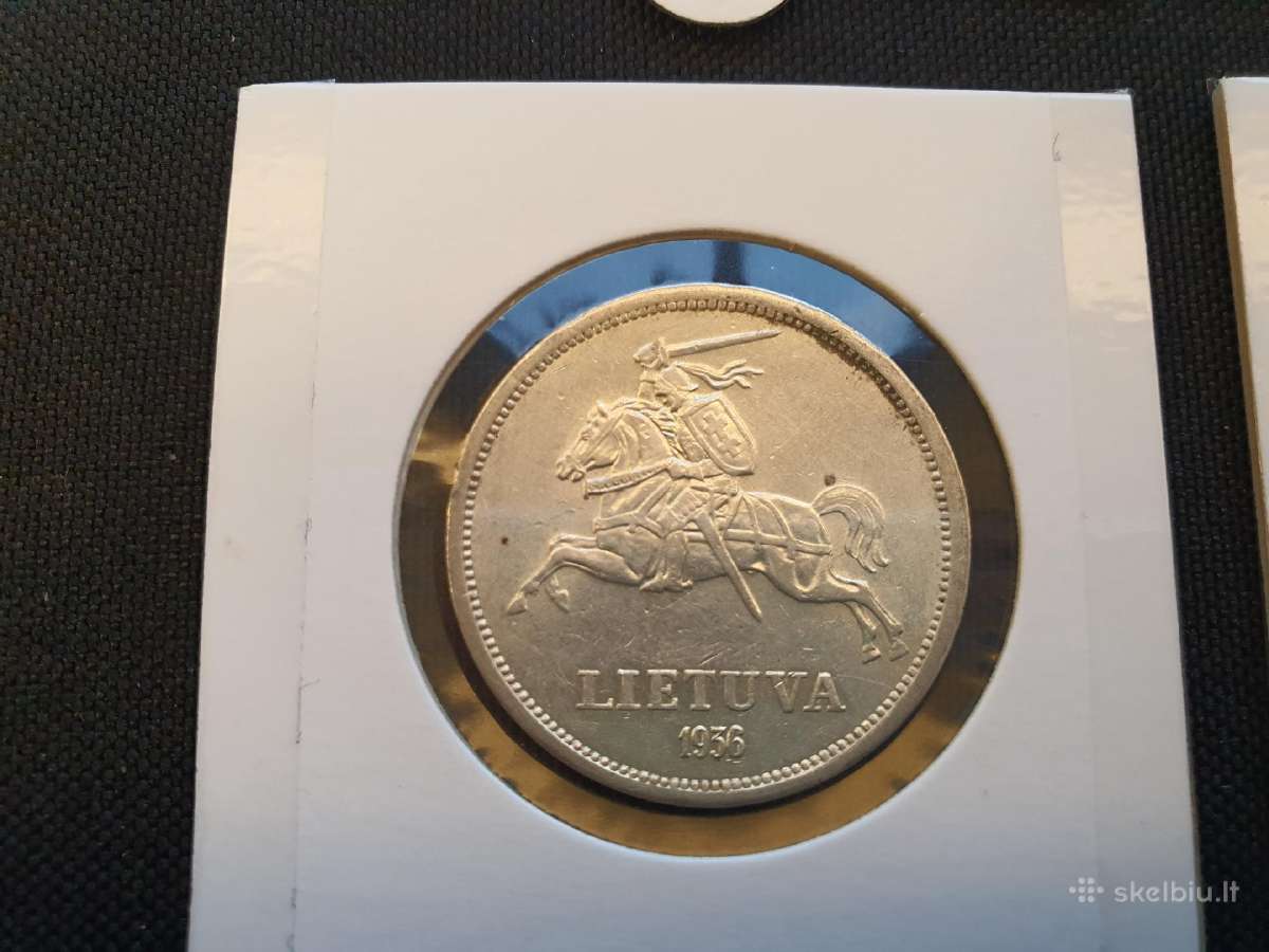 1936 m 5 litai Basanavičius x2 vnt. - nuotraukos Nr. 8