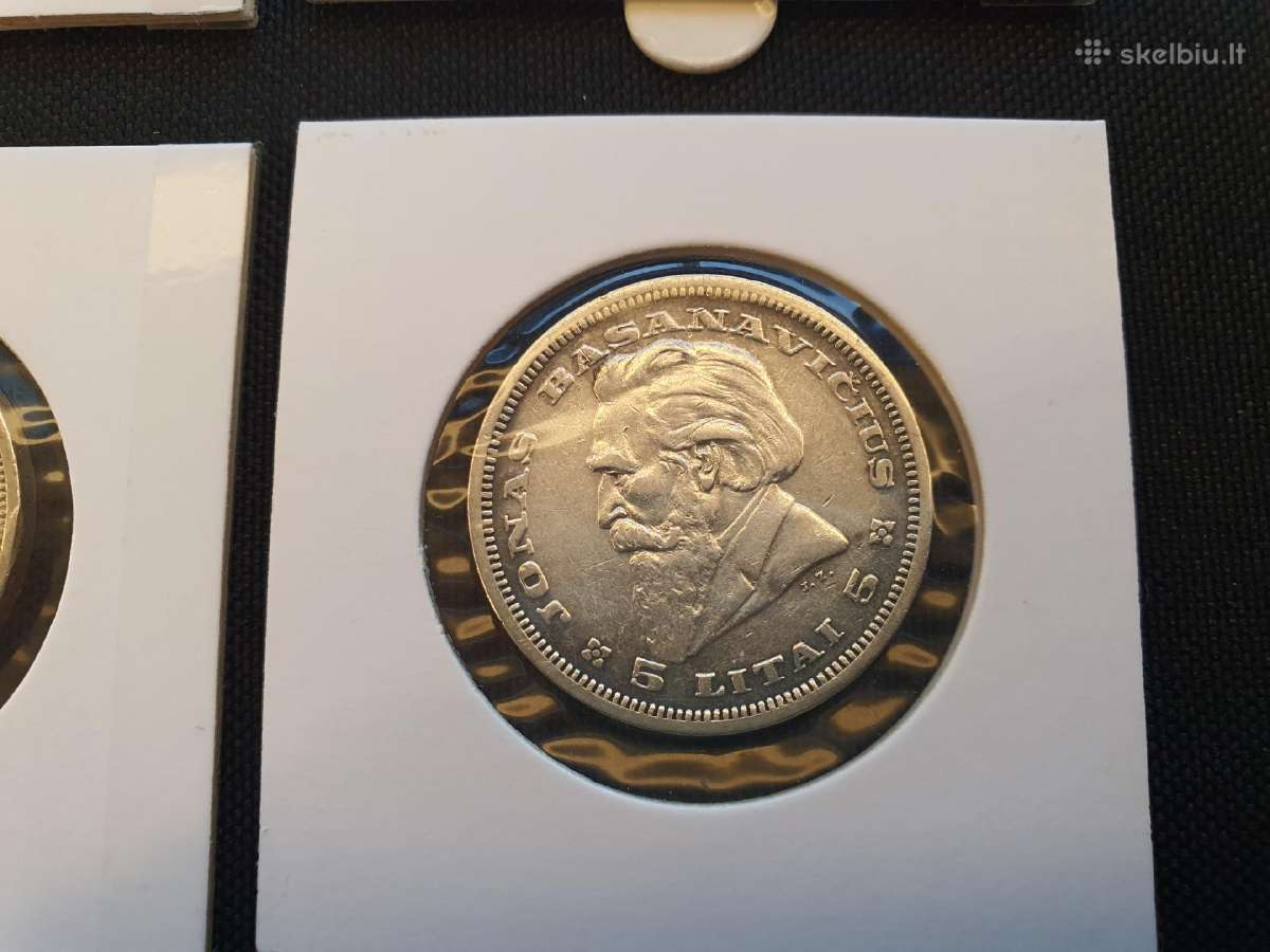 1936 m 5 litai Basanavičius x2 vnt. - nuotraukos Nr. 3