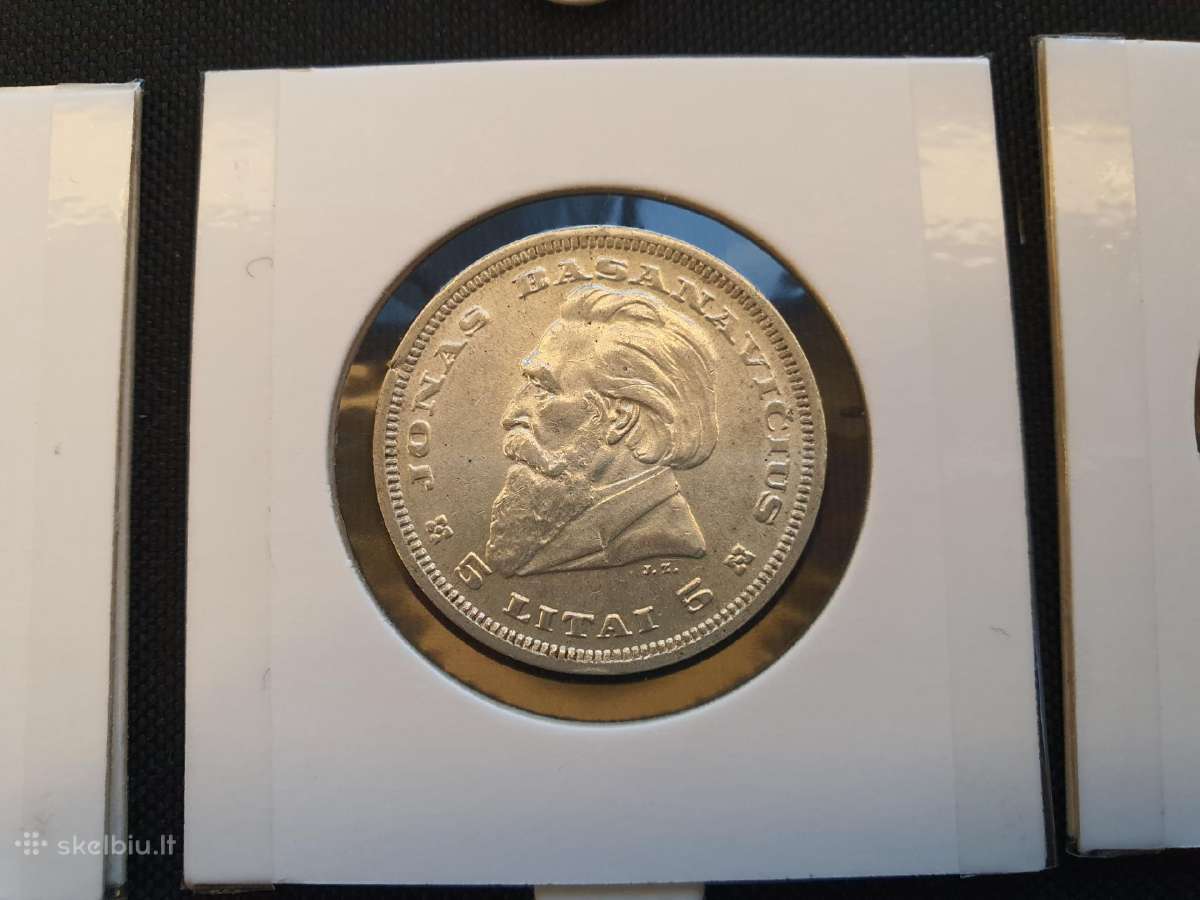 1936 m 5 litai Basanavičius x2 vnt. - nuotraukos Nr. 5