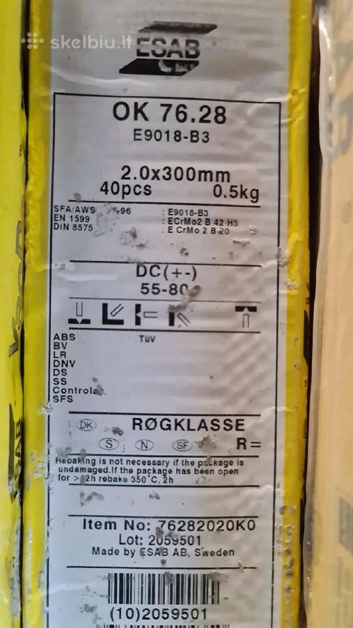 Suvirinimo elektrodus Esab - nuotraukos Nr. 3