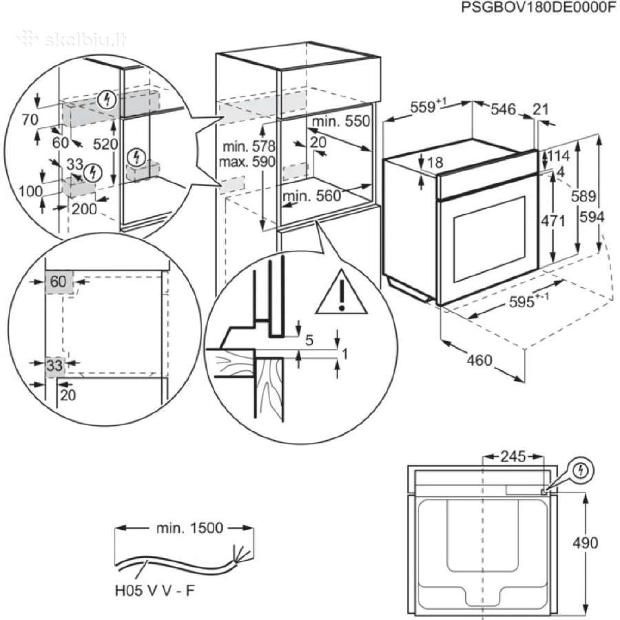 Orkaitė su pirolize Aeg Bd541 - nuotraukos Nr. 3
