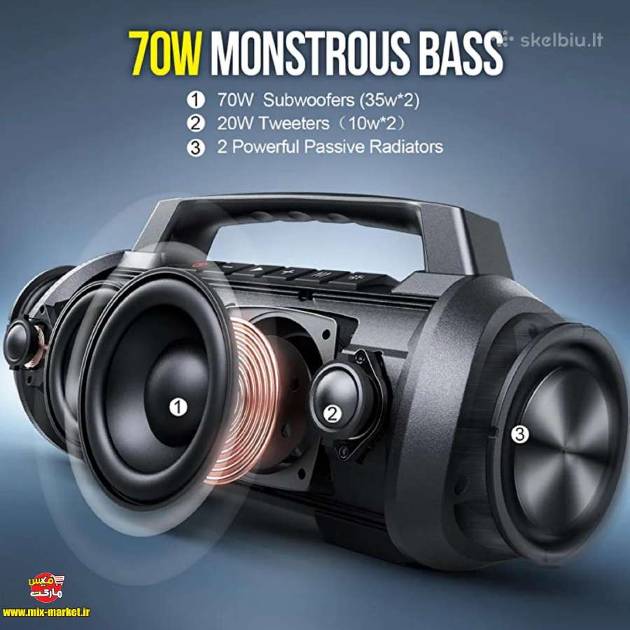 W-king D10 nešiojama Bt kolonėlė 70w - 15600 mah - nuotraukos Nr. 4