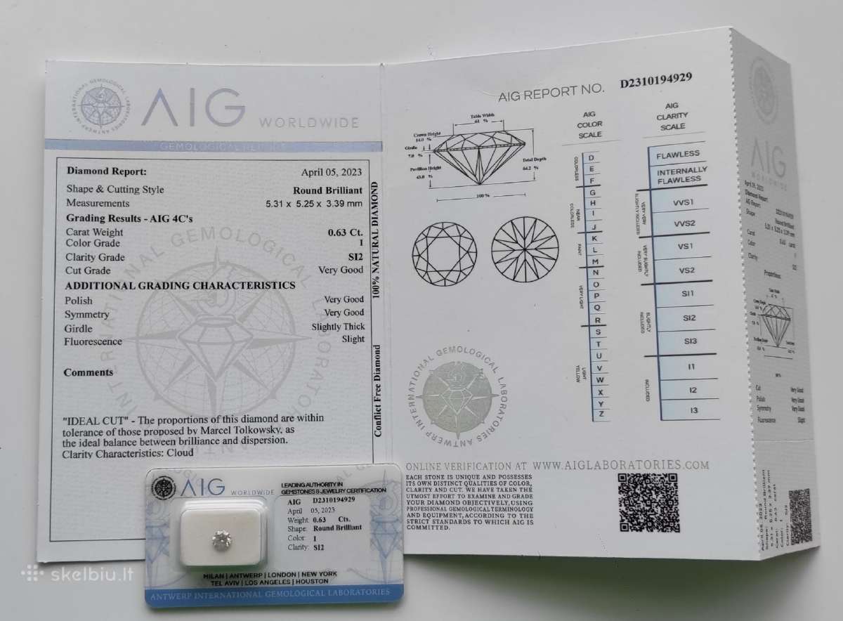 Briliantas natūralus 0.64 ct - nuotraukos Nr. 9
