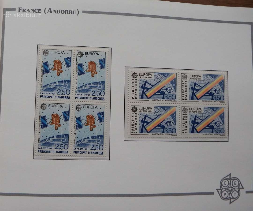 Europa Cept 1991m. p. ženklai kosmosas kvartblokai - nuotraukos Nr. 10