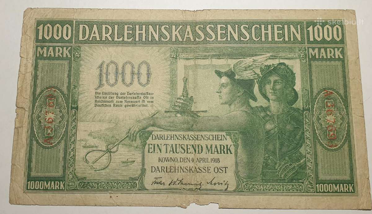 1000 Ost Mark 1918 metų