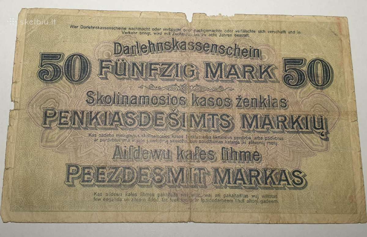 50 Ost Mark 1918 metų - nuotraukos Nr. 2