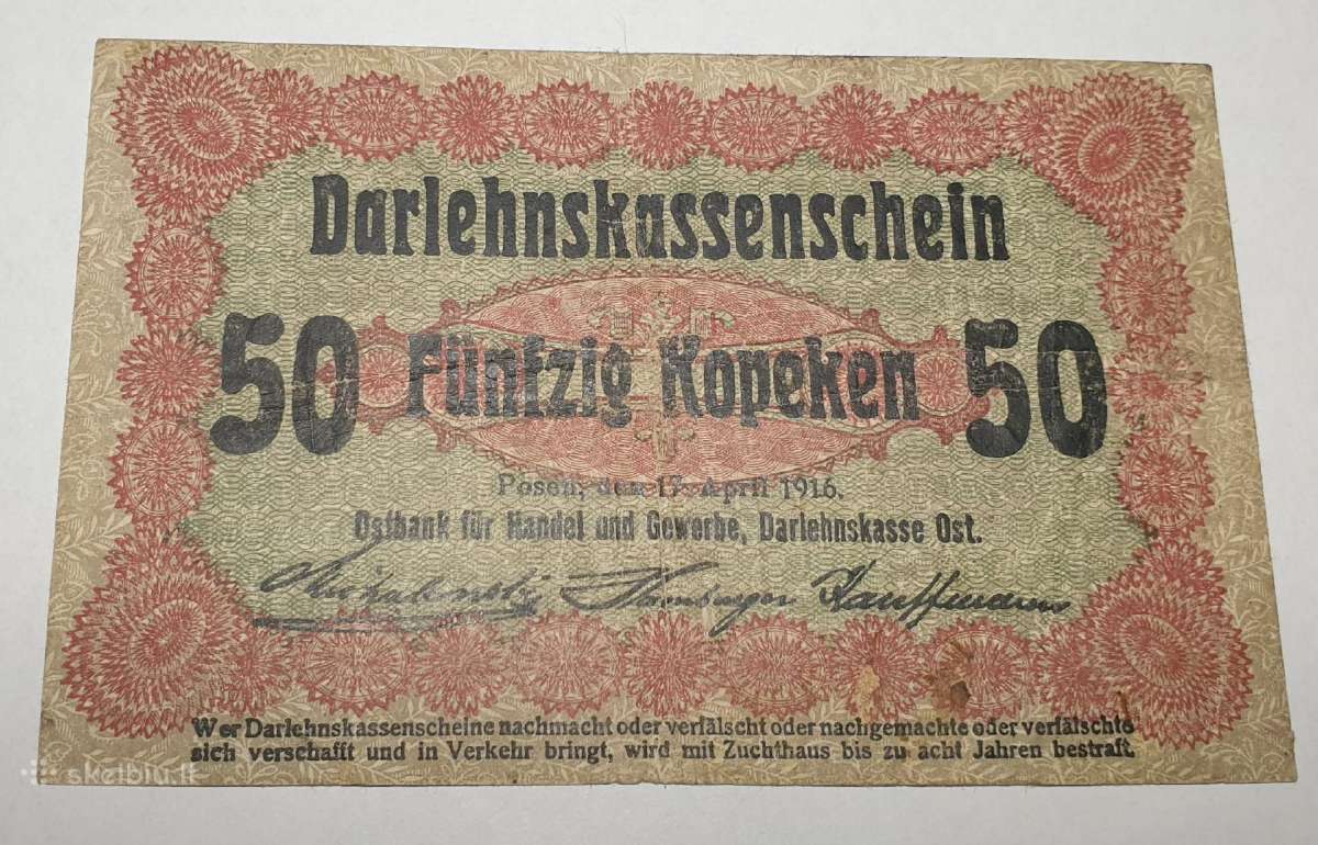 50 Ost Kopeken 1916 metų