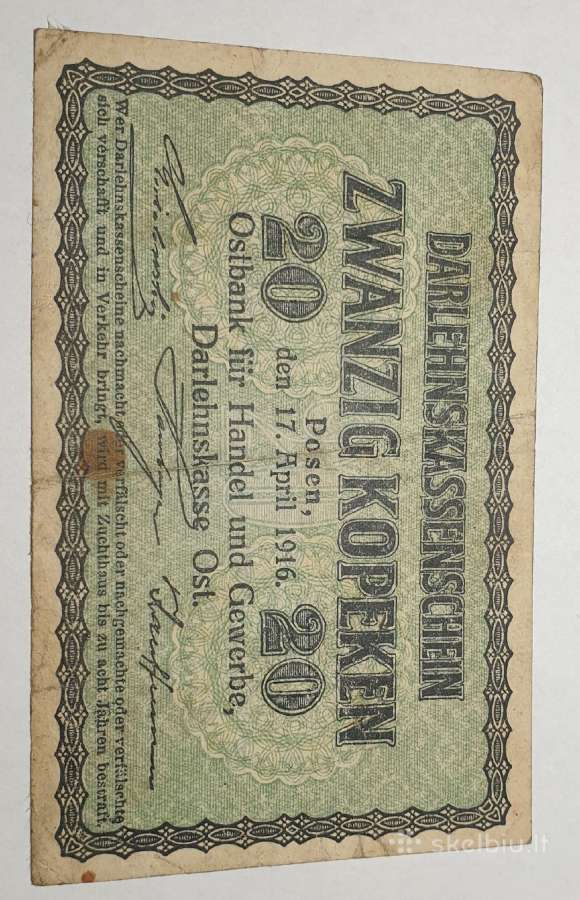 20 Ost Kopeken 1916 metų - nuotraukos Nr. 3