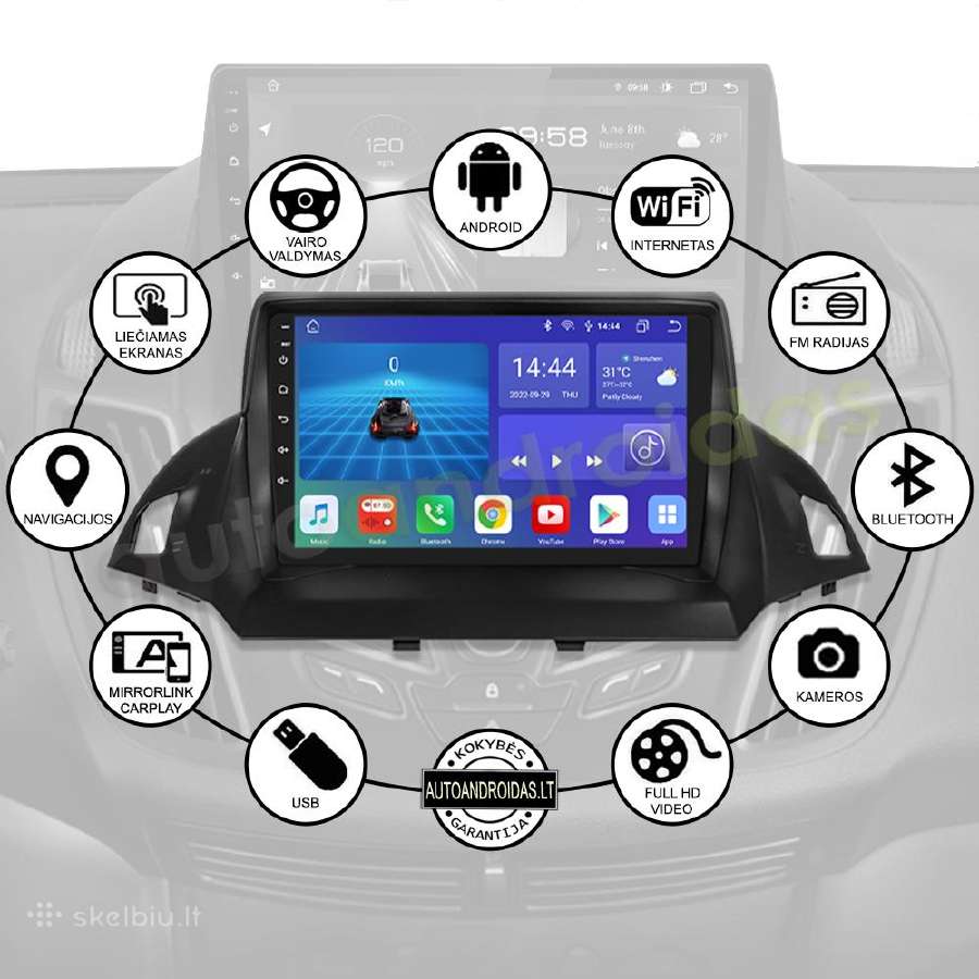 Ford C-max Kuga Escape 2012-19 Android multimedia - nuotraukos Nr. 2