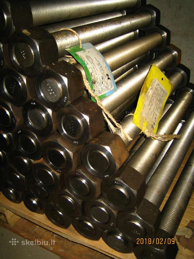 Nerudyjančio plieno smeigė M52x630 +2 veržlės - nuotraukos Nr. 2