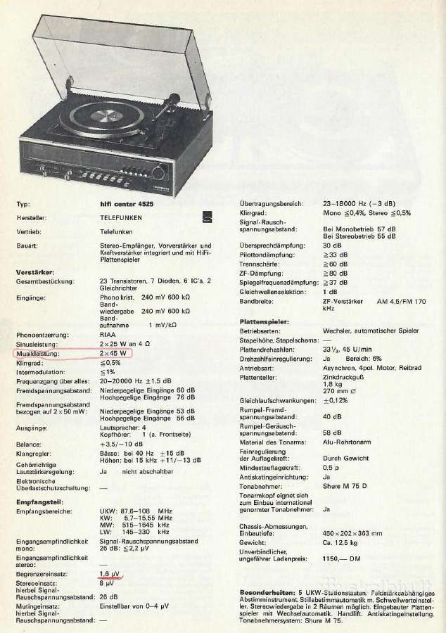 Telefunken Hifi-center-4525 - nuotraukos Nr. 3