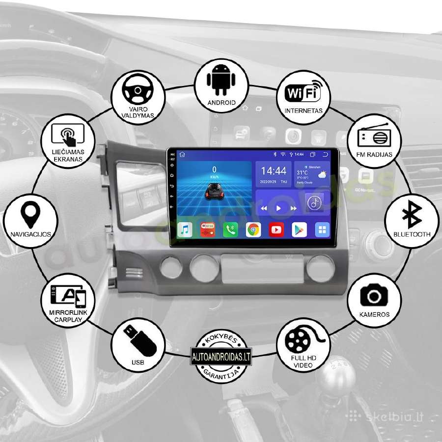 Honda Civic 2005-12 Android multimedia WiFi/GPS/bt - nuotraukos Nr. 2