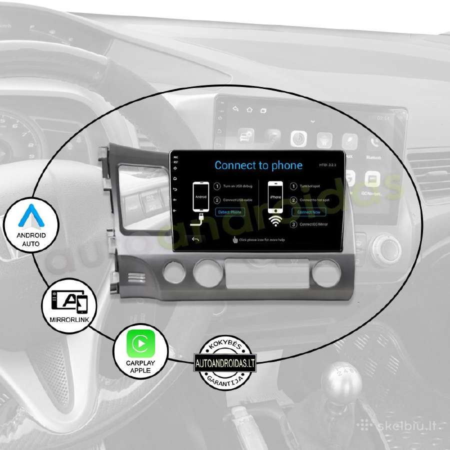Honda Civic 2005-12 Android multimedia WiFi/GPS/bt - nuotraukos Nr. 10