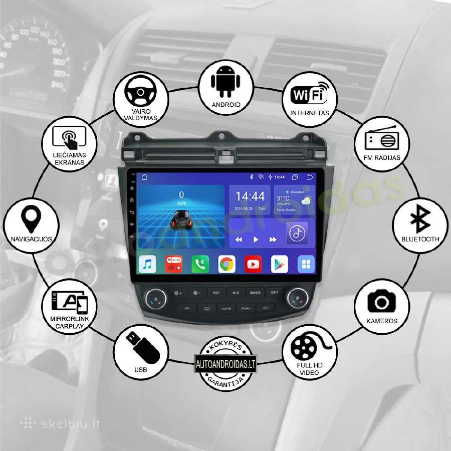 Honda Accord 2003-07 Android multimedia Usb/GPS/bt - nuotraukos Nr. 2