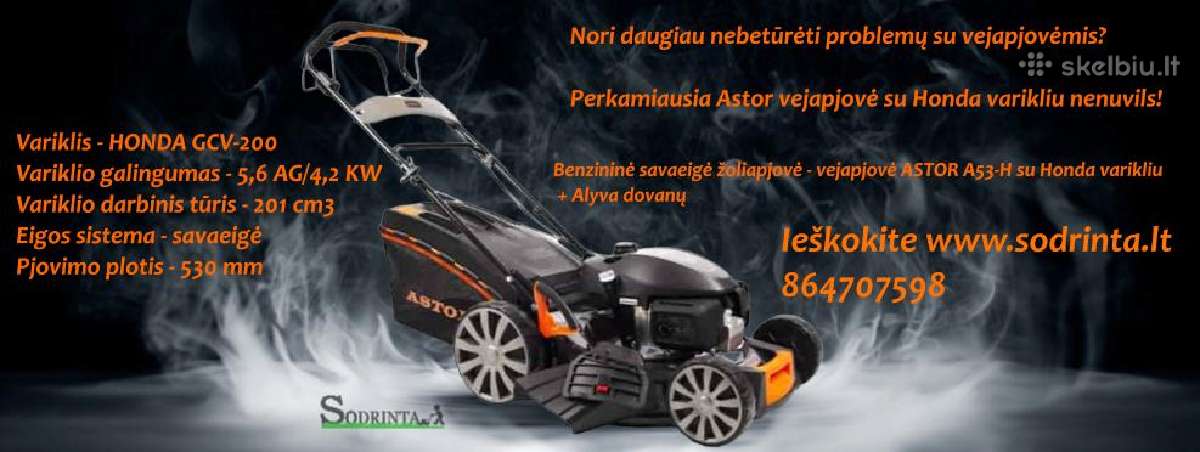 Savaeigė benzininė vejapjovė Honda variklis - nuotraukos Nr. 2