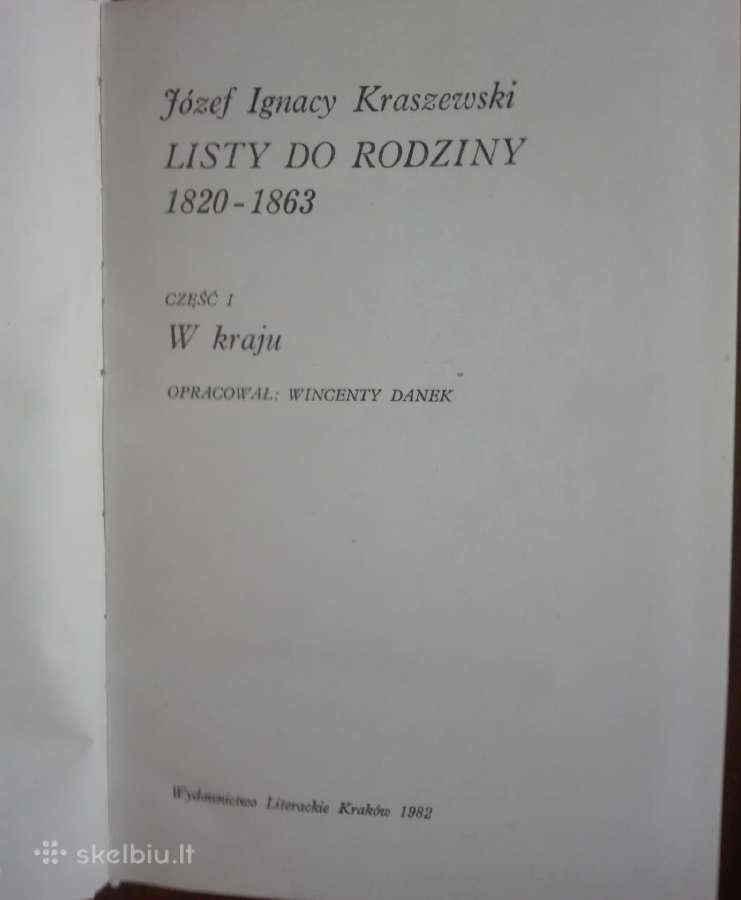 521. Kraszewski J. I. Listy Do Rodziny 1820-1863 - nuotraukos Nr. 3