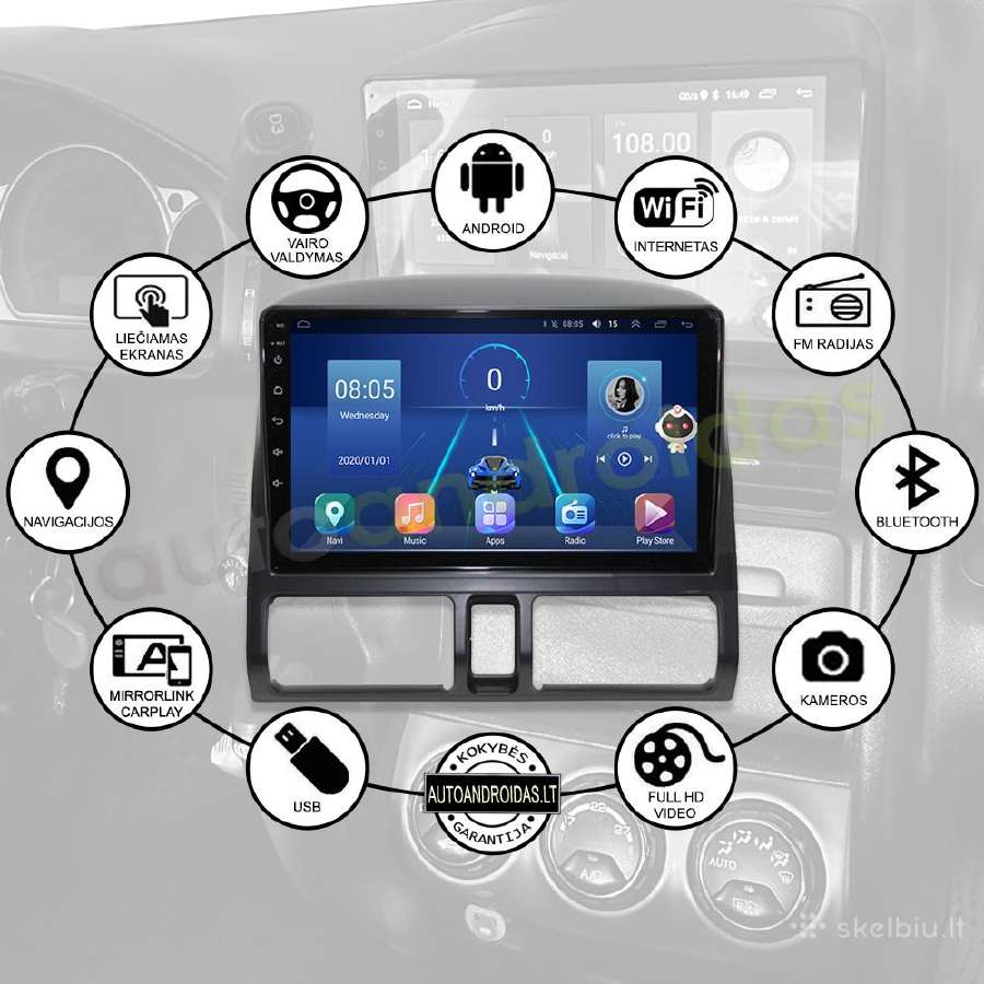 Honda Crv 2001-06 Android multimedia Usb/GPS/WiFi - nuotraukos Nr. 2