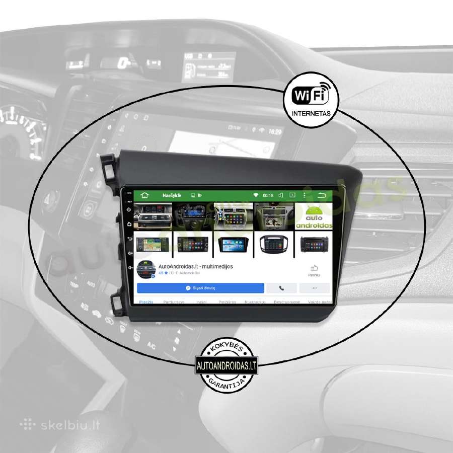 Honda Civic 2012-15 Android multimedia WiFi/GPS/bt - nuotraukos Nr. 3