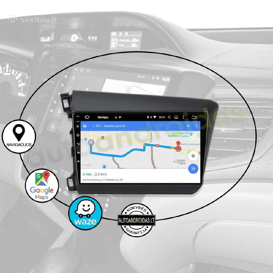 Honda Civic 2012-15 Android multimedia WiFi/GPS/bt - nuotraukos Nr. 11