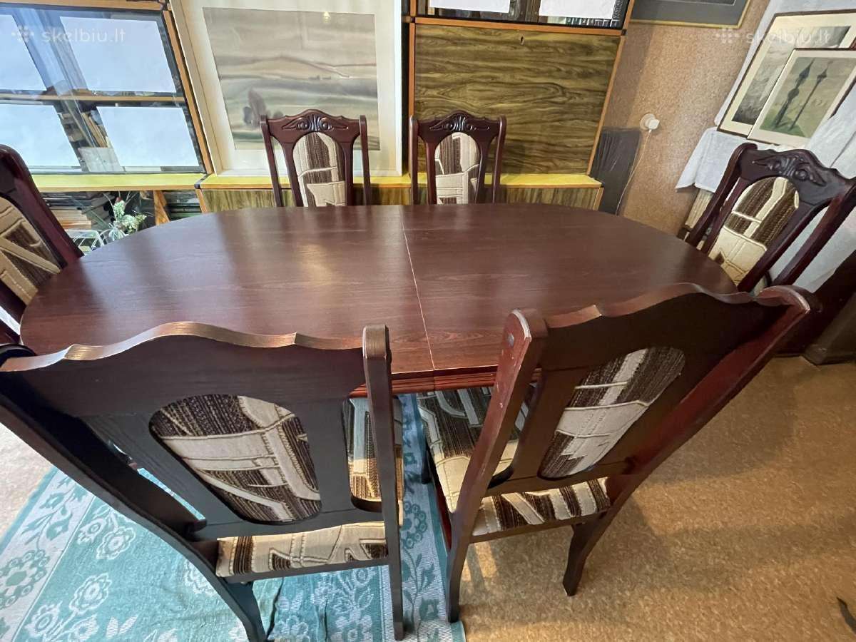 Valgomojo baldų komplektas. Kaina: 630eur - nuotraukos Nr. 2