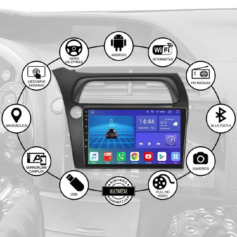 Honda Civic Hatchback 2006-11 Android multimedia - nuotraukos Nr. 2