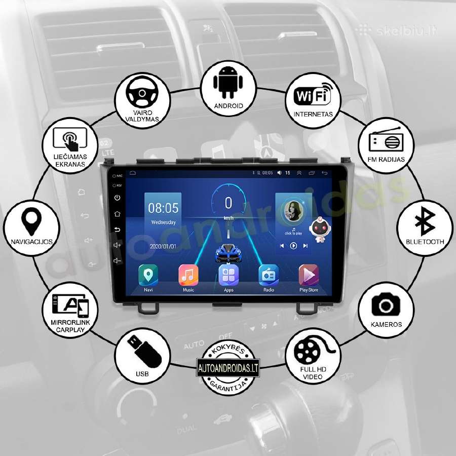 Honda Crv 2006-11 Android multimedia Usb/GPS/WiFi - nuotraukos Nr. 2