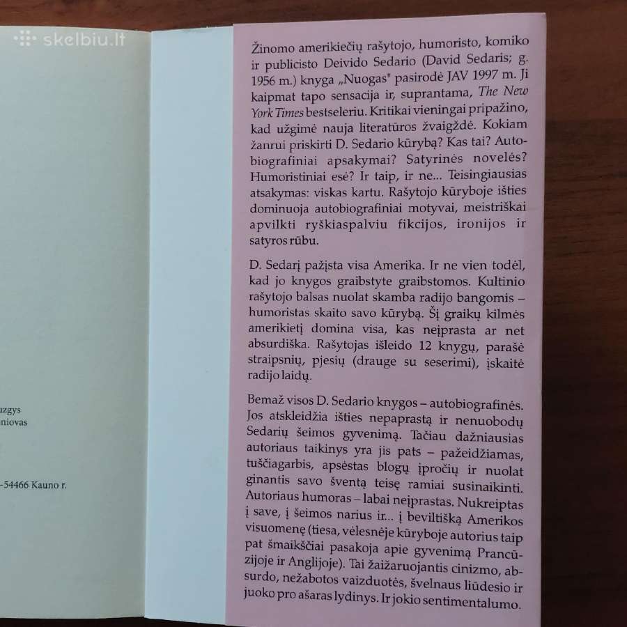 David Sedaris " Nuogas " .Parduodu knygą . - nuotraukos Nr. 17