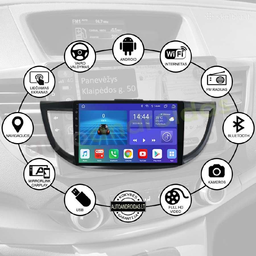 Honda Crv 2012-18 Android multimedia Usb/GPS/WiFi - nuotraukos Nr. 2