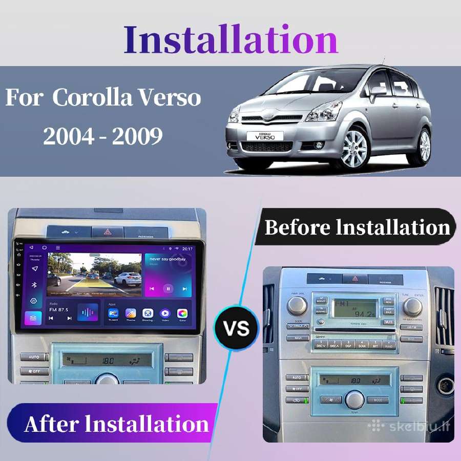 Toyota Corolla Verso 2003-2009 android multimedija - nuotraukos Nr. 2