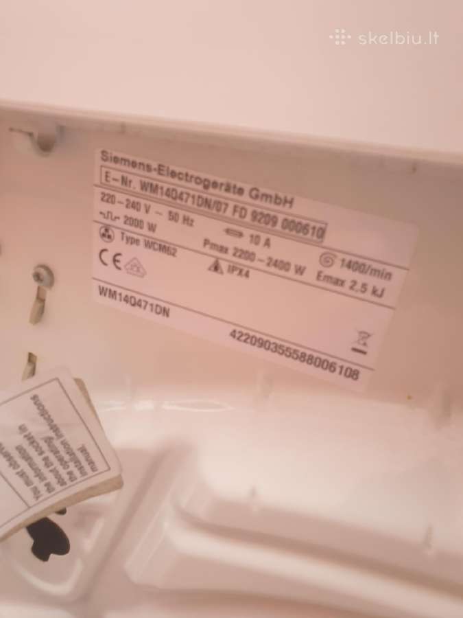 Skalbimo masina siemens - nuotraukos Nr. 8