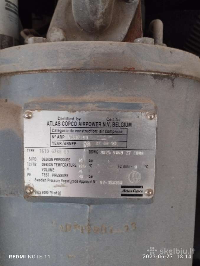 Kompresorius atlas copko Ga 37 Detalėmis - nuotraukos Nr. 3