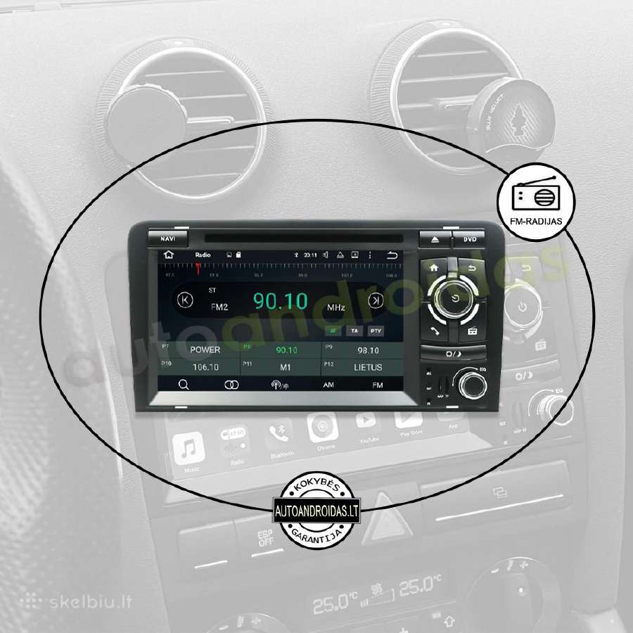 Audi A3 2003-12 Android multimedia Usb/GPS/WiFi/bt - nuotraukos Nr. 4