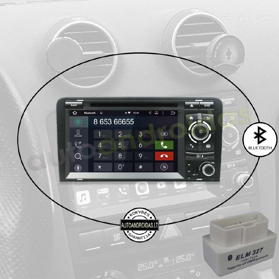 Audi A3 2003-12 Android multimedia Usb/GPS/WiFi/bt - nuotraukos Nr. 5