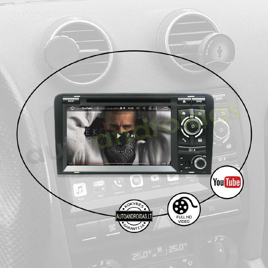 Audi A3 2003-12 Android multimedia Usb/GPS/WiFi/bt - nuotraukos Nr. 9