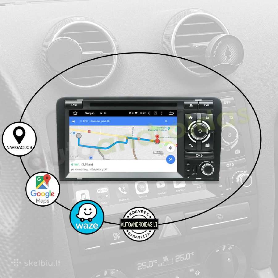 Audi A3 2003-12 Android multimedia Usb/GPS/WiFi/bt - nuotraukos Nr. 11