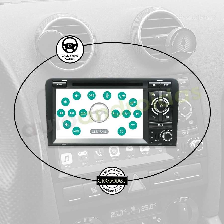 Audi A3 2003-12 Android multimedia Usb/GPS/WiFi/bt - nuotraukos Nr. 12