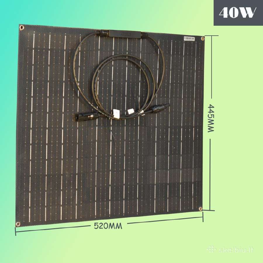 Saulės baterijos komplektas su valdikliu 40w 100a - nuotraukos Nr. 2