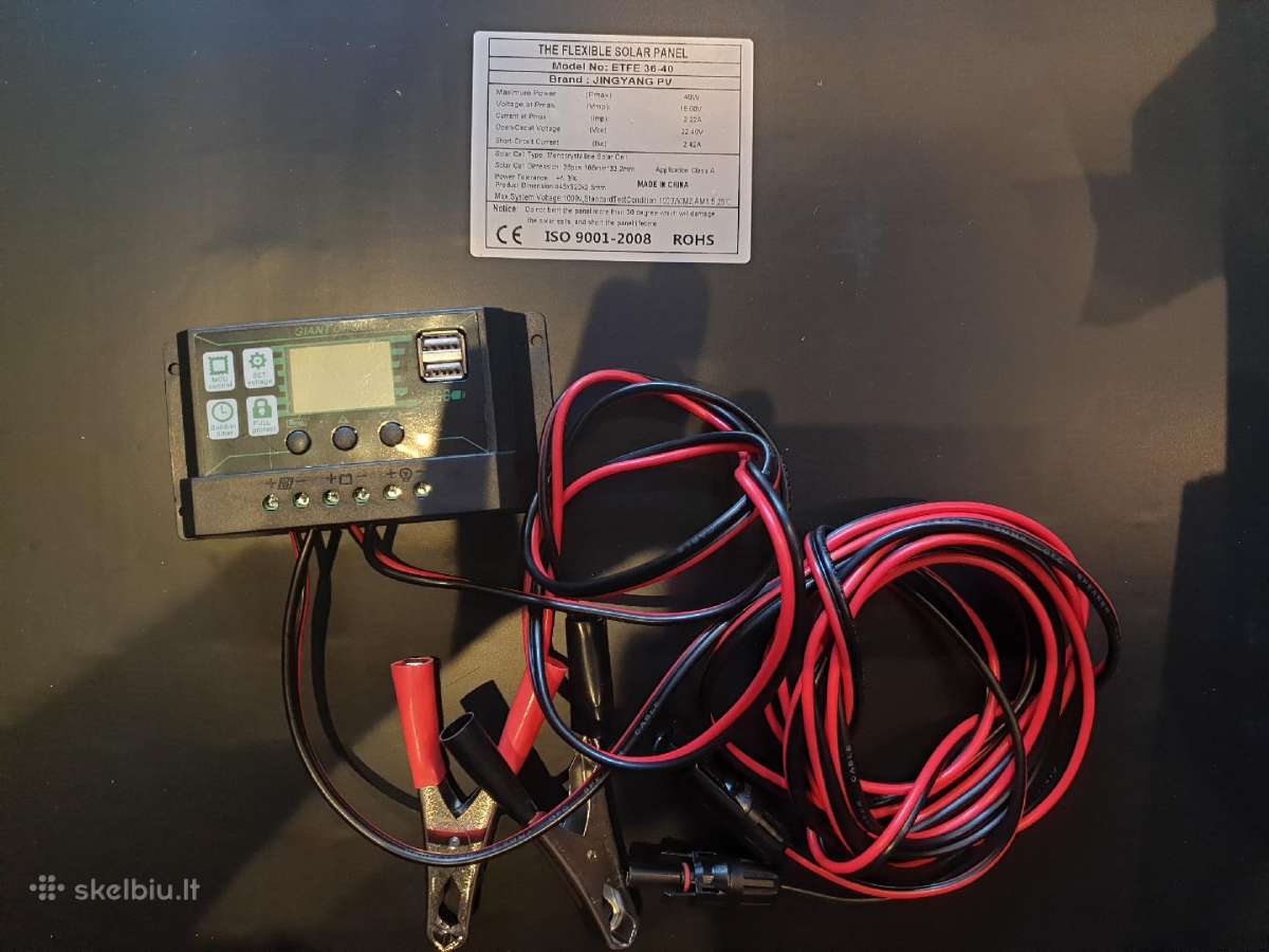 Saulės baterijos komplektas su valdikliu 40w 100a - nuotraukos Nr. 4