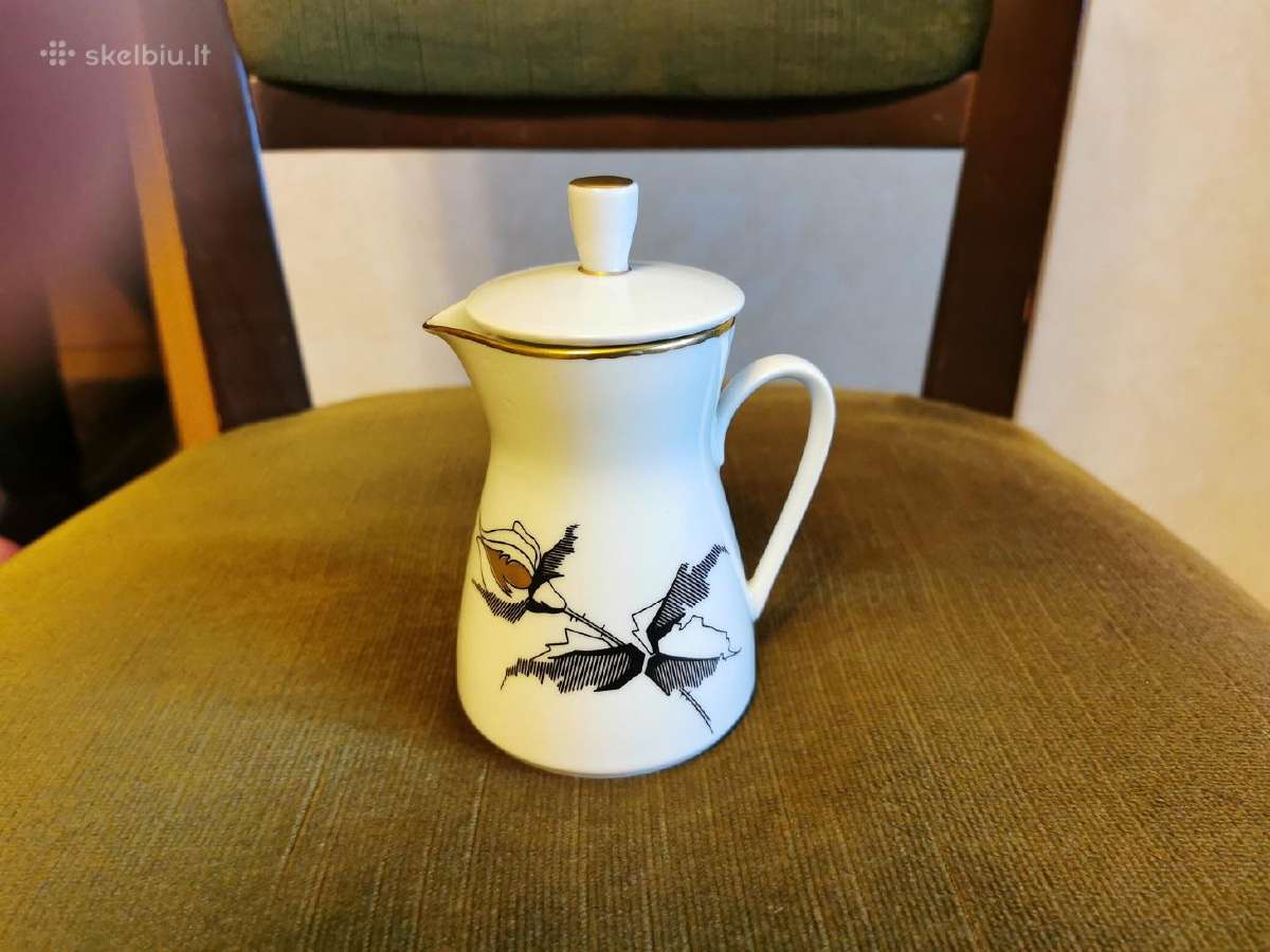 Porceleninis kavinukas su grietinėlės indeliu - nuotraukos Nr. 3
