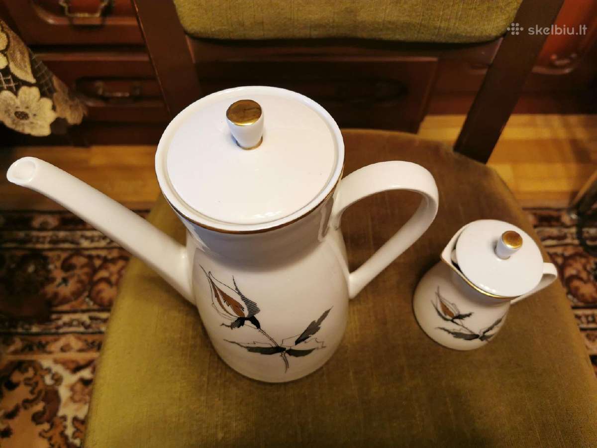 Porceleninis kavinukas su grietinėlės indeliu - nuotraukos Nr. 4