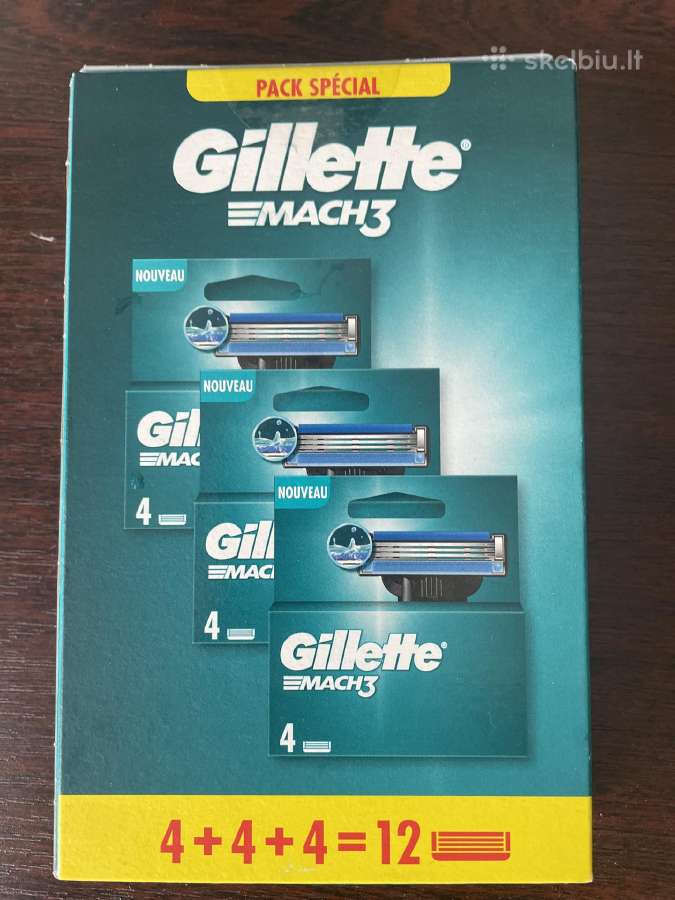 Gillette Mach3 originalūs peiliukai 12vnt