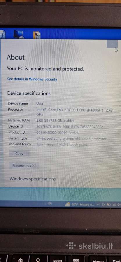 Lenovo Thinkpad x240 8gb RAM 256gb core i5 - nuotraukos Nr. 6