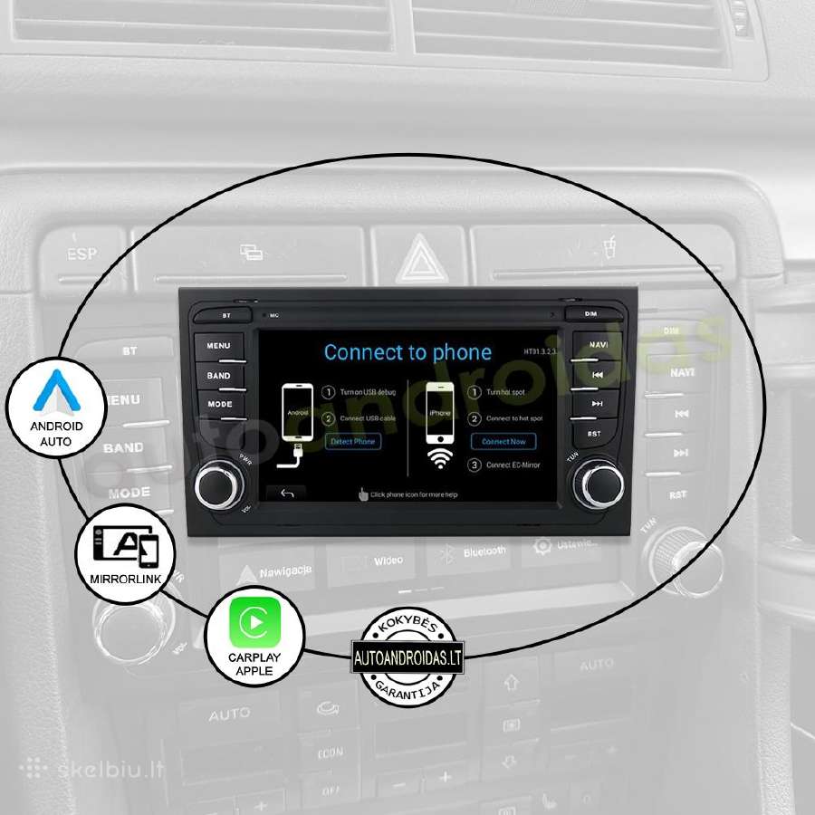 Audi A4 B6 B7 2002-08 Symphony Android multimedia - nuotraukos Nr. 10