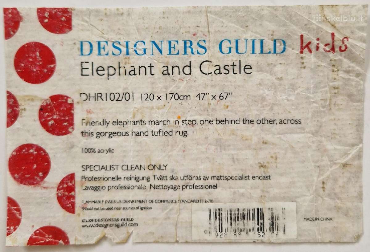 Vaikiškas kilimas Designers Guild 120 x 170 cm - nuotraukos Nr. 3