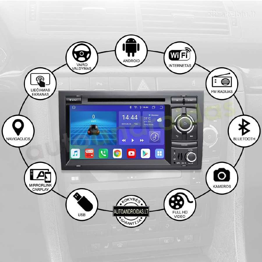 Audi A4 Rns-e 2002-08 Android multimedia GPS/WiFi - nuotraukos Nr. 2