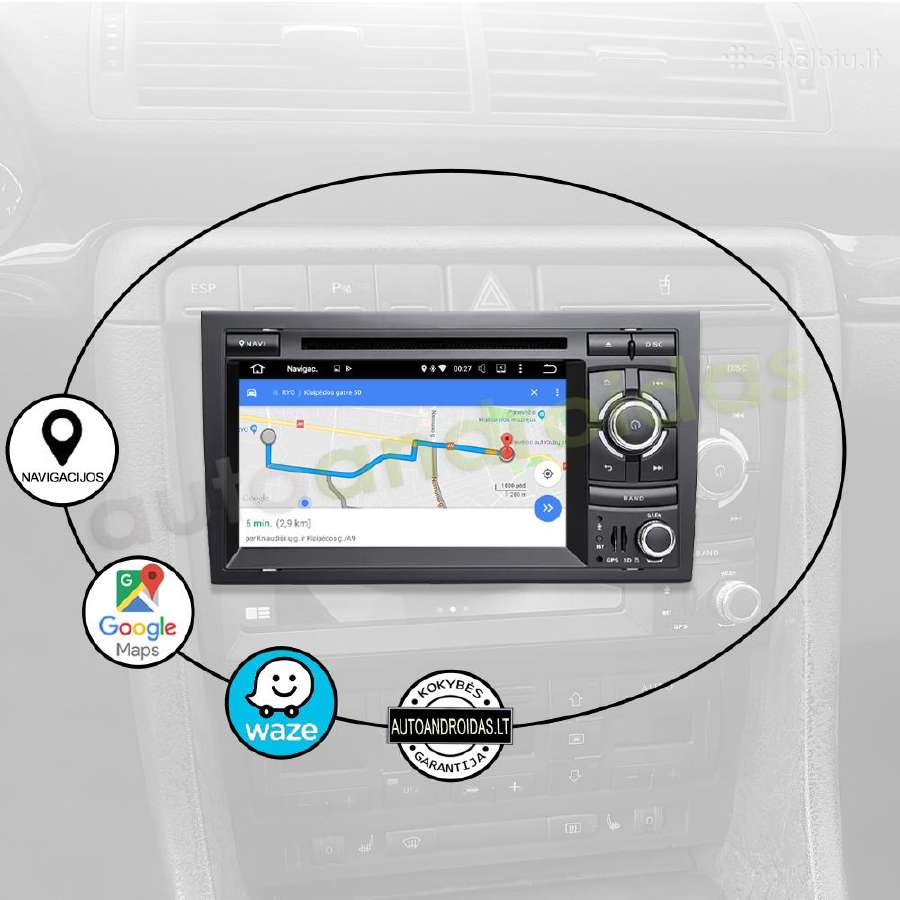 Audi A4 Rns-e 2002-08 Android multimedia GPS/WiFi - nuotraukos Nr. 11