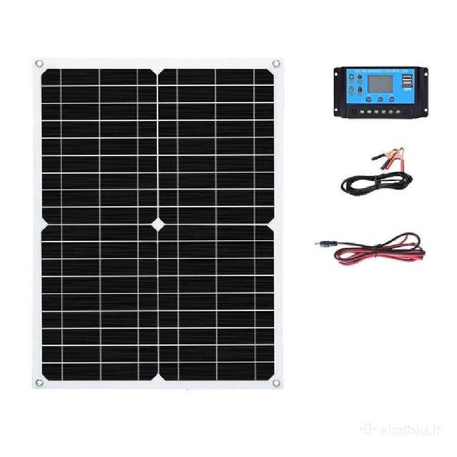 Saulės baterijos komplektas su valdikliu 30w 100a