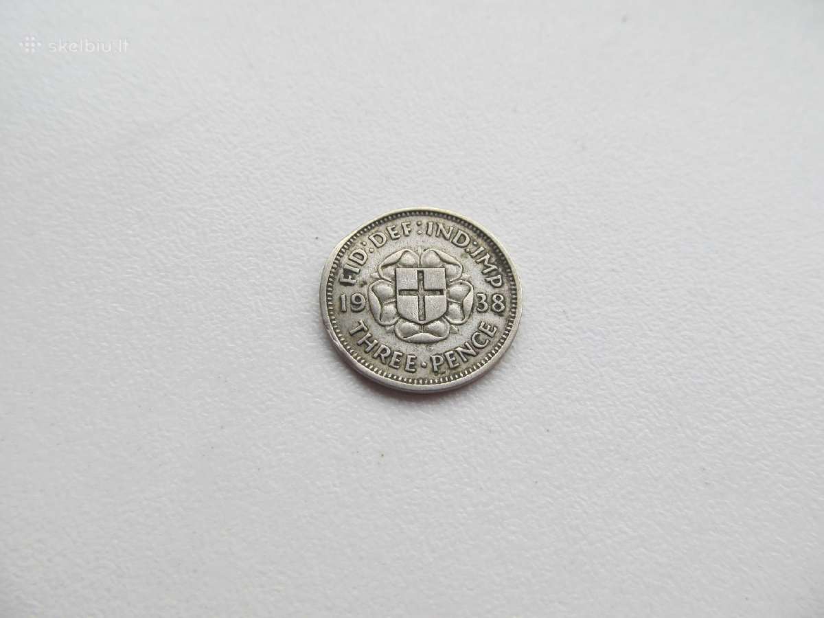 3 pence , Anglija , 1937,1938 sidabras - nuotraukos Nr. 3